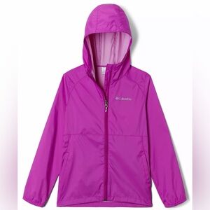 Columbia Switchback II rain jacket. Girls M, 10-12.Bright Plum.Water resistant
